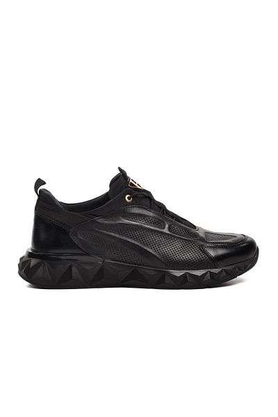 MARCOMEN 152-18489 Black Genuine Leather Men's Casual Shoes