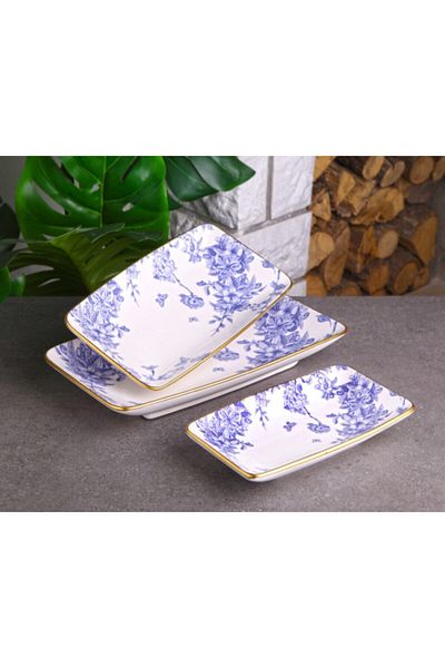 Laviss Set of 3 Ceramic Boat Presentation Plates