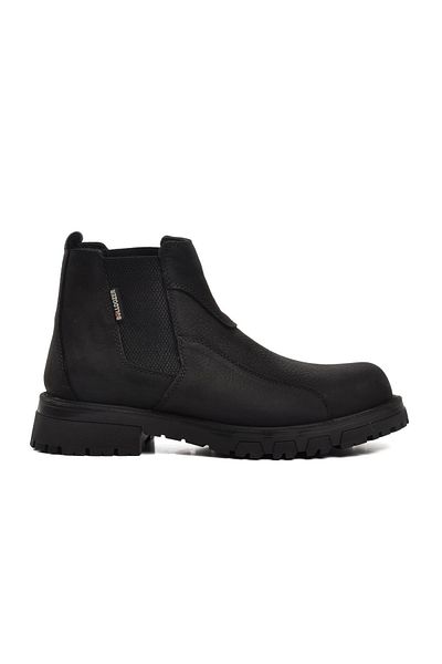 Bulldozer 240026   حذاء تشيلسي أسود من الجلد الطبيعي Nubuck للرجال