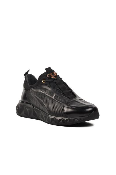 MARCOMEN 152-18489 Black Genuine Leather Men's Casual Shoes
