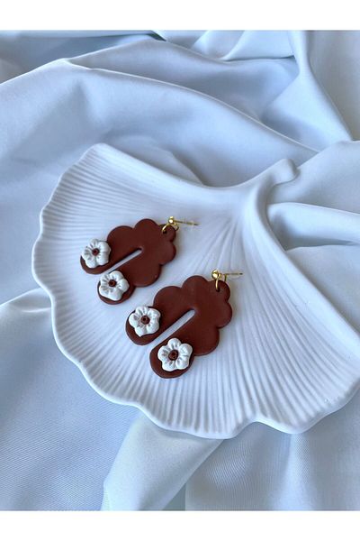 TREND Miyamila Collection Elegant Floral Polymer Dangle Earrings
