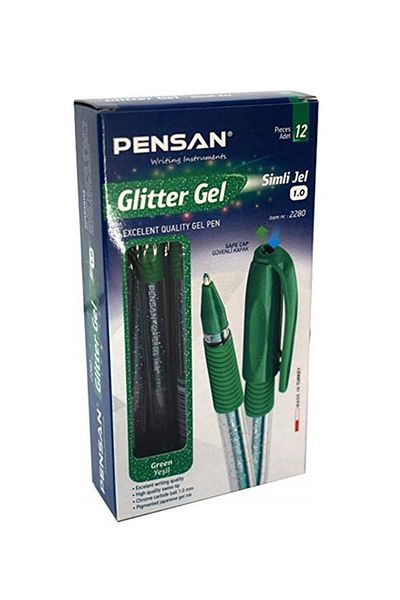 Pensan Glitter Gel Glitter Gel Pen 1.0mm 12 pcs (1 pack)