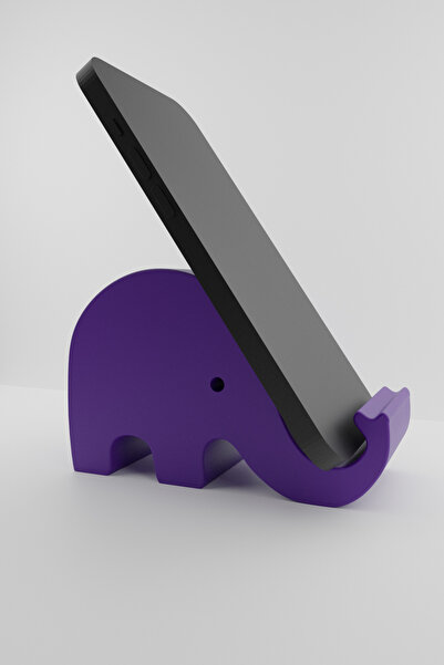 Cuboid 3D Masaüstü Telefon Tutacağı Telefon Standı Fil Şeklinde Dekor Renkli