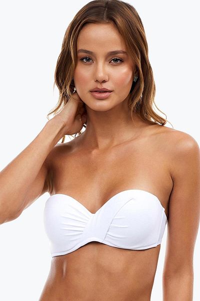 AYYILDIZ 63549 Top de bikini alb fără bretele