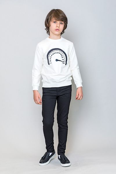 incity Boy's Black Waist Adjustable Skinny Leg Trousers