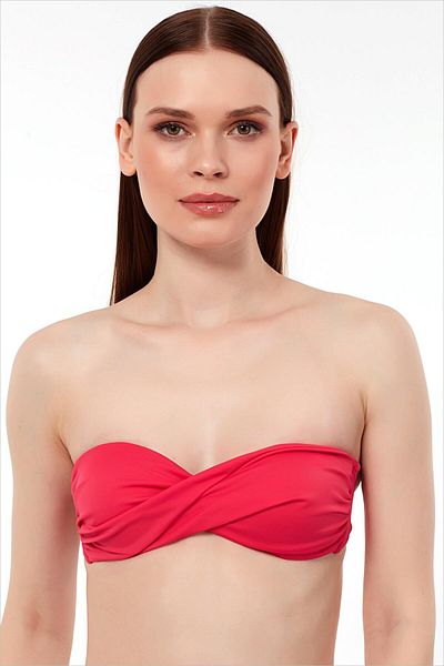 AYYILDIZ 63508 Red Twist Strapless Bikini Top