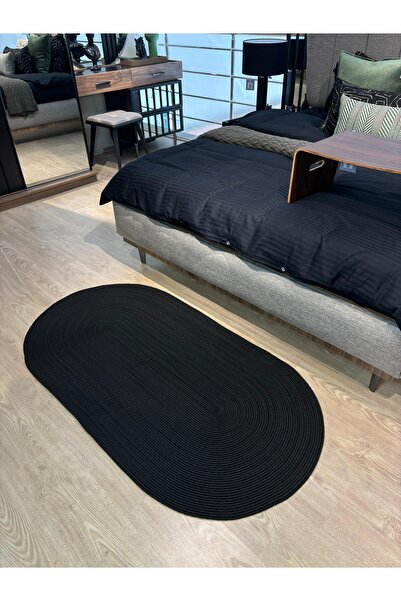 MaVaux Galileo Oval Jüt Yuvarlak Hasır Görünümlü Klasik Halı Kilim