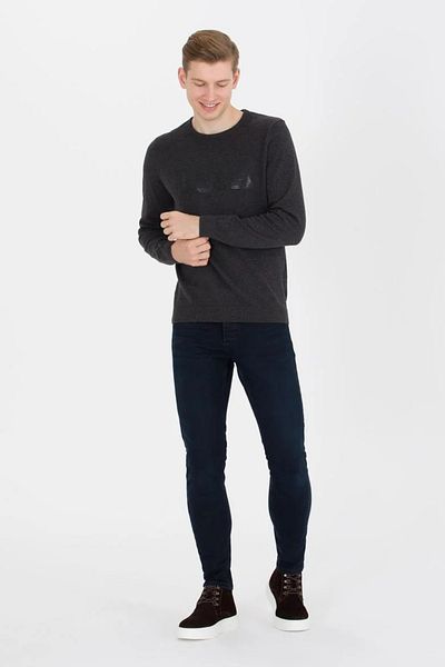 U.S. Polo Assn. Ανδρικό πλεκτό πουλόβερ Navy Blue Crew Neck
