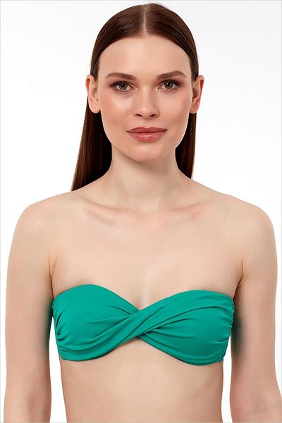 AYYILDIZ 63508 Nile Green Twist Strapless Bikini Top