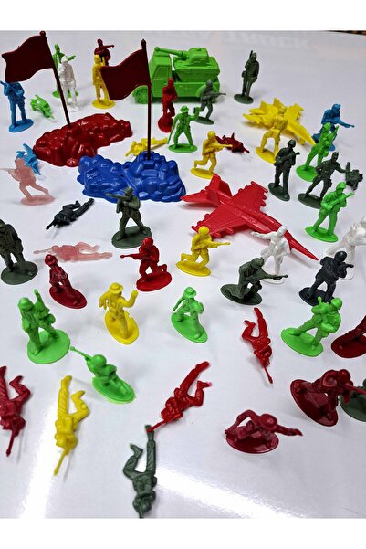 ALYTOYS Erkek Çocuk Oyuncak Asker Komando Seti 40 Adet 24,5x17 Cm Asker Boyu ...