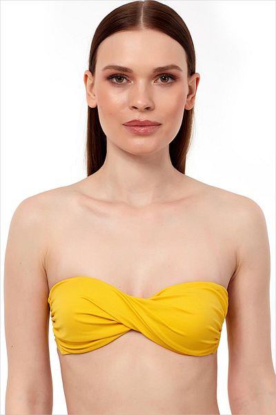 AYYILDIZ 63508 Κίτρινο Twist Στράπλες Μπικίνι