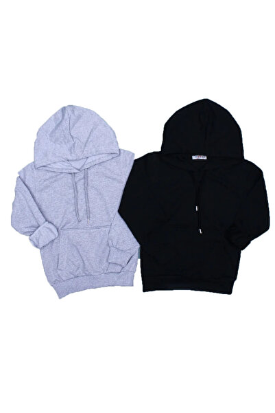 nacar çarşı Unisex-Kinder-Sweatshirt mit Kapuze im 2er-Pack