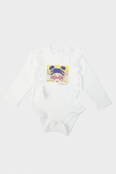 GB Baby Baby Girl White Bodysuit 23FW0BG2511