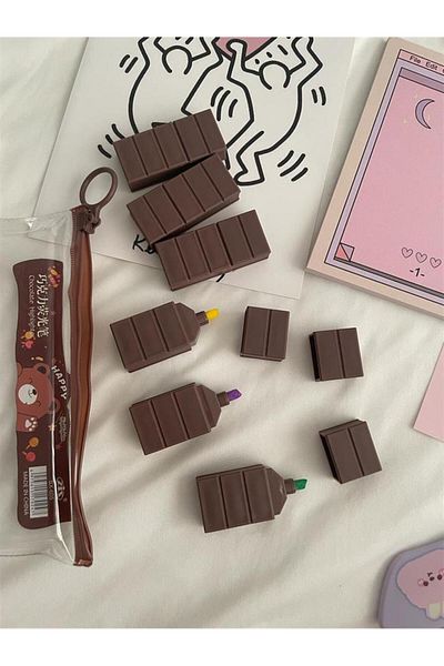 Planet Butik Chocolate Marker Pen with Transparent Bag 6 Pieces