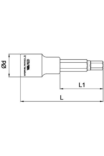 CETA FORM Ceta 1/2'' Allen Tip Socket Long Type 10 Mm