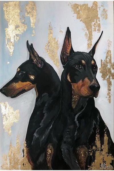 Marcel Kristal Tablo Μωσαϊκό ζωγραφικής με διαμάντια Dobermans Marcel Art 41x58cm