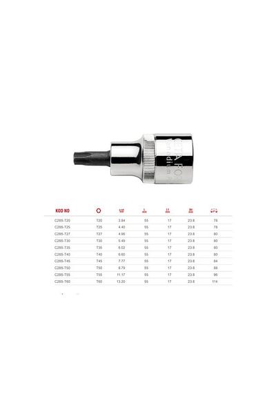 CETA FORM t30 short type - 1/2'' Torx Tip soCKet C28s-t30