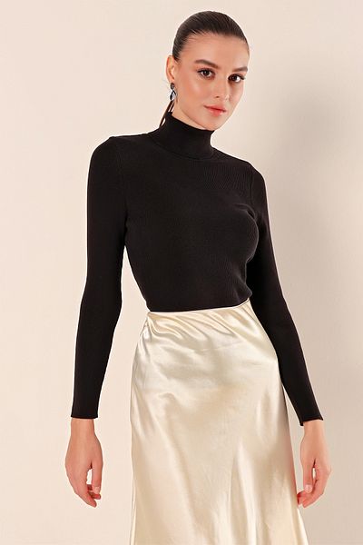 Bigdart 15825 Rollkragen-Strickpullover - Schwarz
