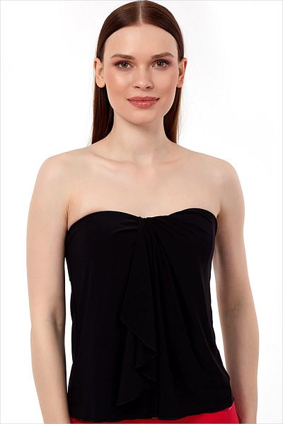 AYYILDIZ 63550 Schwarzes trägerloses Tankini-Top
