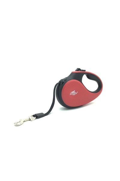 Doggie طوق تمديد أوتوماتيكي ناعم أحمر L-50 كجم 5 متر