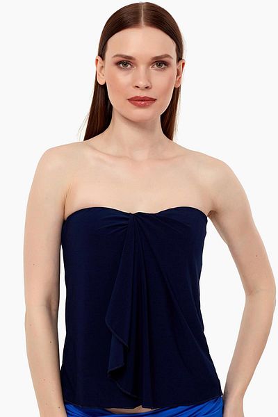 AYYILDIZ 63550 Marineblaues trägerloses Tankini-Top