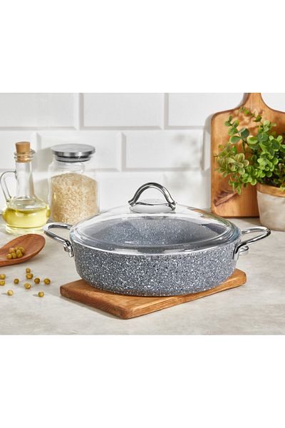 TRENDBULL Induction Compatible Flat Granite Pot 22 Cm