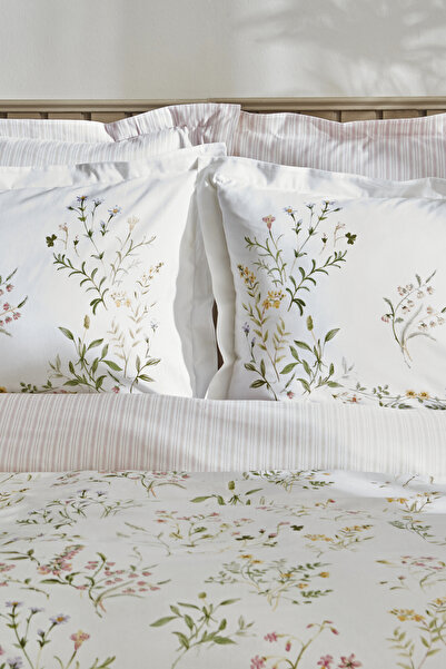 Karaca Home Set cuvertură de pilota dublă Sera 100% bumbac verde