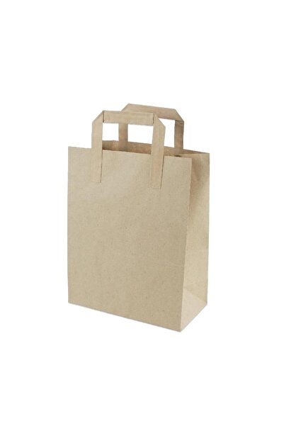 GİZPAK Mini Boy Kraft Kağıt Çanta 22x24x10cm 250 Adet