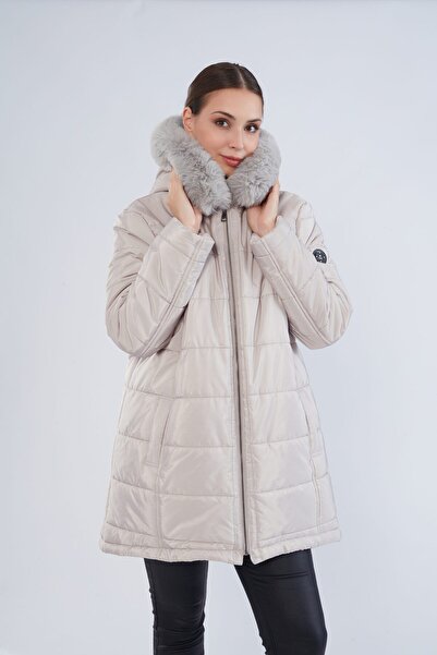 Trenç Palton din blană artificială de mărime mare 5314