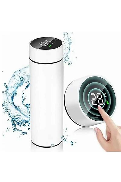 SEDEF SİLVER 450 mL Steel Thermos with Graded Lid - Office, Camping, Student, Small Thermos Cup