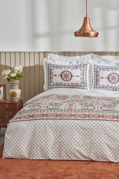 Karaca Home Aprika 100% Βαμβακερό Σετ Παπλωματοθήκη Μονή Πλακάκι