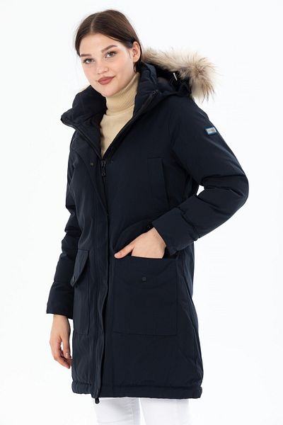 G-FOX Women's Long Detachable Fur Hooded Padded Wind Resistant Water Repellent Puffer Jacket 8645
