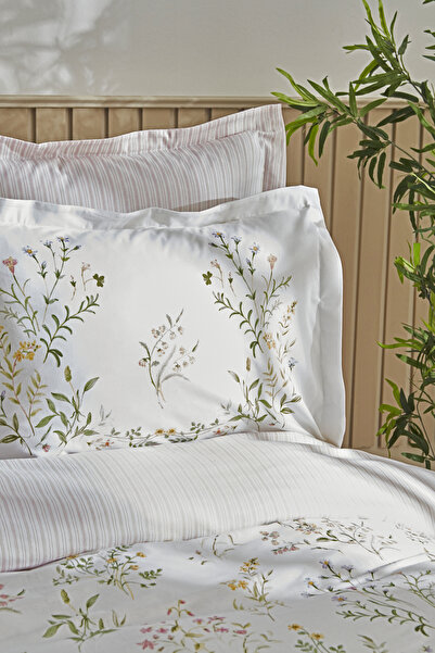 Karaca Home Set cuvertură de pilota dublă Sera 100% bumbac verde