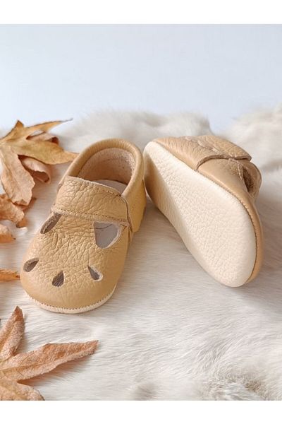 Hodore Wizy Amber Yellow Genuine Leather Baby Booties Moccasin