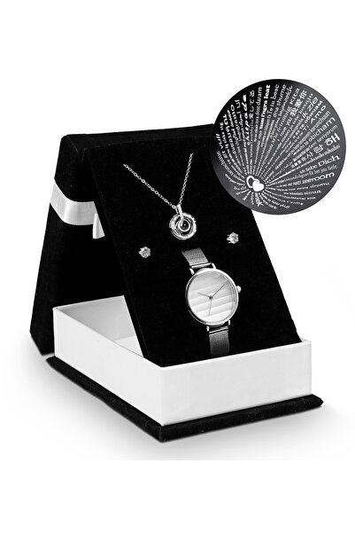 Cello Accessory Kadife Kutulu Çelik 100 Dilde Seni Seviyorum Yuvarlak Kolye &...