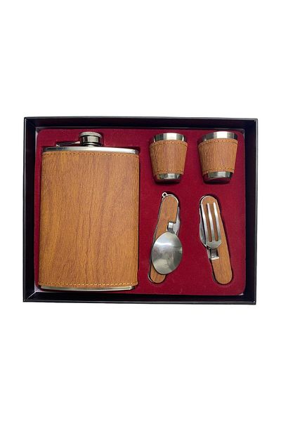 Elif Leather Flask Set Alk1410 Stainless Steel709544