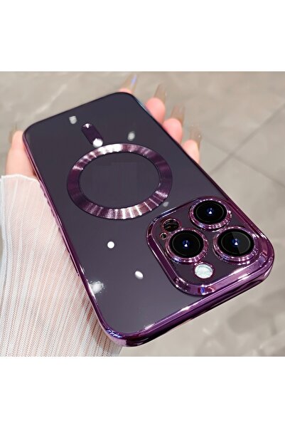 UnDePlus Apple iPhone 15 Pro Max Kılıf Magsafe Kamera Lensli Korumalı Şeffaf ...