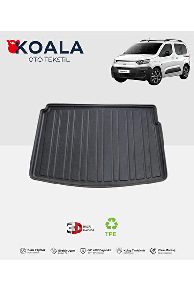 KoalaOtoTekstil Fiat Doblo (5 Koltuklu Van) (2023 ve Sonrası) 3d Bagaj Havuzu