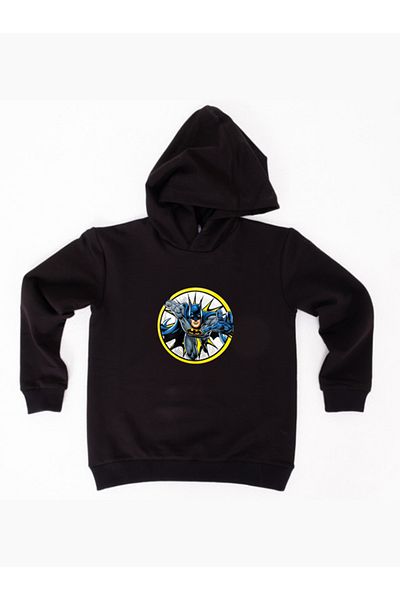 Batman printed hooded cotton fabric children's sweatshirt