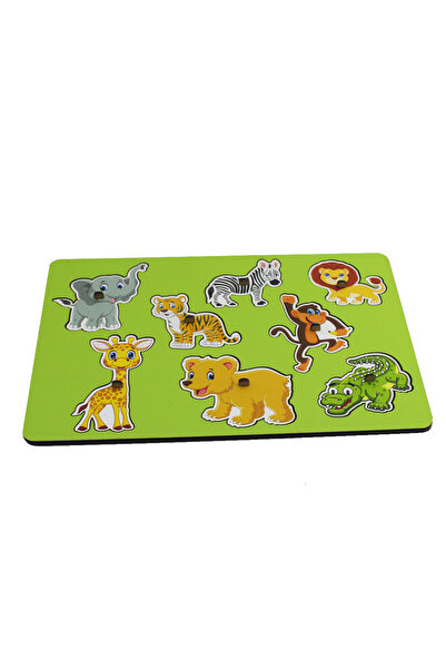 VoleeCraft Ahşap Tutmalı Puzzle Yapboz Seti Eğitici Öğretici Puzzle Seti Hayvan