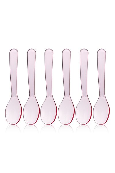 Tinsmith 6 Pieces Transparent Small Size Spoons Spice Spoons Plastic Feeding Spoons