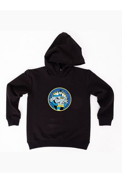 Batman printed hooded cotton fabric children's sweatshirt