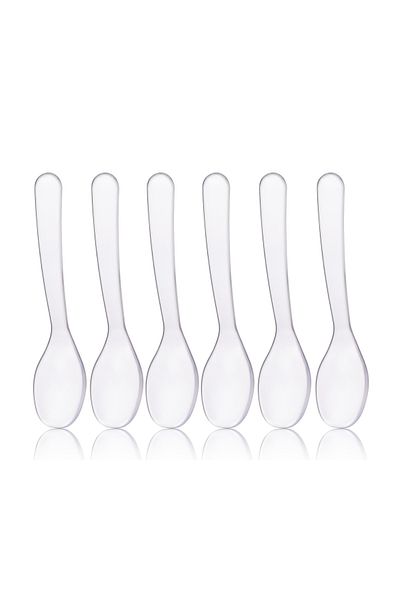 Tinsmith 6 Pieces Transparent Small Size Spoons Spice Spoons Plastic Feeding Spoons