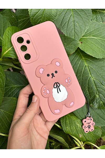 Aksesuarda Moda حافظة سيليكون متوافقة مع هاتف سامسونج A34 مع شكل الدبدوب اللطيف