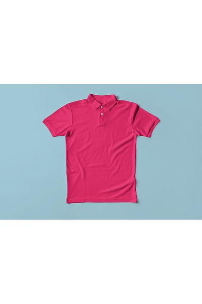 MAGORS Μπλουζάκι Unisex από βαμβακερό ύφασμα που δεν συρρικνώνεται, λεπτή εφαρμογή, φούξια μπλουζάκι πόλο με λαιμόκοψη