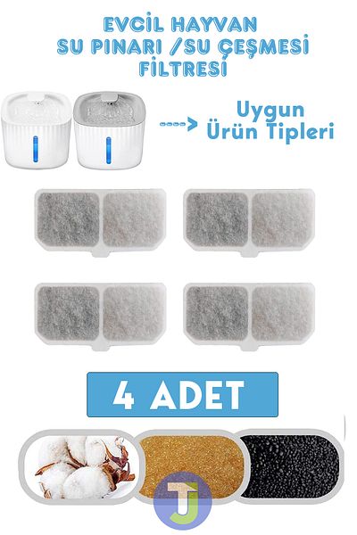 Technojet 4Pcs Automatic Water Dispenser Filter for Cat Dog Bird and Pets