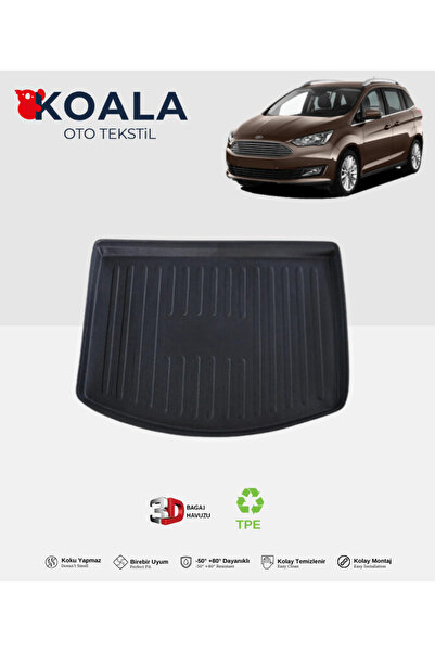 KoalaOtoTekstil Ford Grand C-Max (7 Koltuk) (2011 ve Sonrası) 3d Bagaj Havuzu
