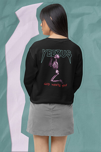 macklin Unisex Žene Muškarci Bog želi tebe Yeezus Štampano okrugla kragna Duk...