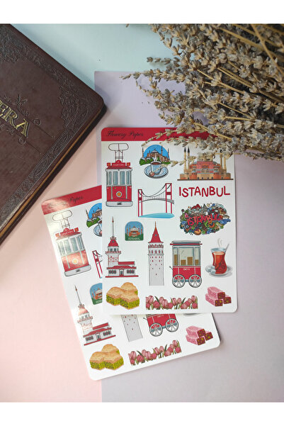 Flowery Paper İstanbul Sticker - Defter ,Ajanda , Journal,Scrapbook için uygu...