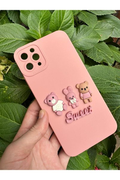 Aksesuarda Moda جراب سيليكون متوافق مع هاتف IPHONE 11 PRO MAX مع شكل دب تيدي ...